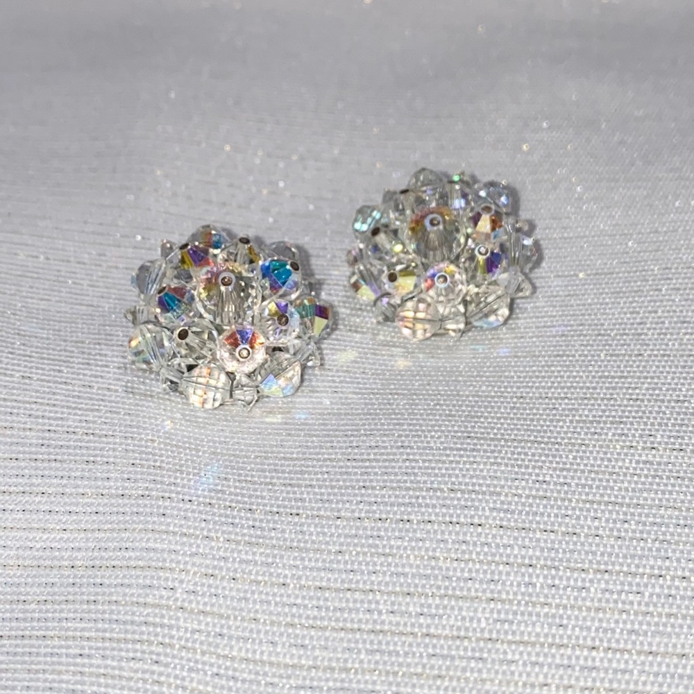 Laguna Austrian Crystal Earrings, Vintage, Signed